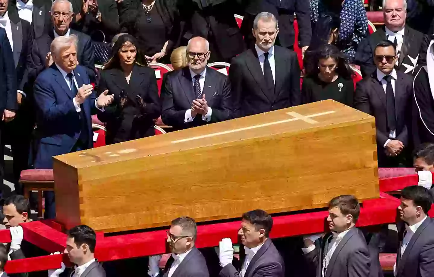 Trump was criticized for wearing a blue suit to the pope's funeral (Salvatore Laporta/KONTROLAB/LightRocket via Getty Images)