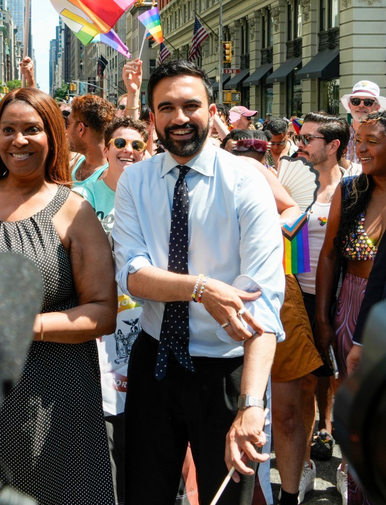 Zohran Mamdani and Letitia James at the NYC Pride March.
