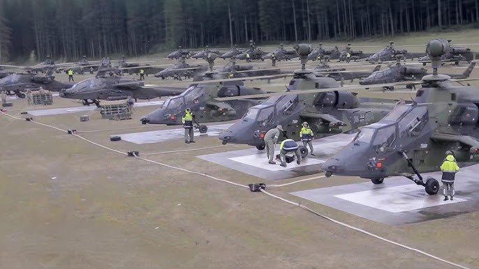 Powerful US & German Attack Helicopters in Action During Mᴀss Takeoff